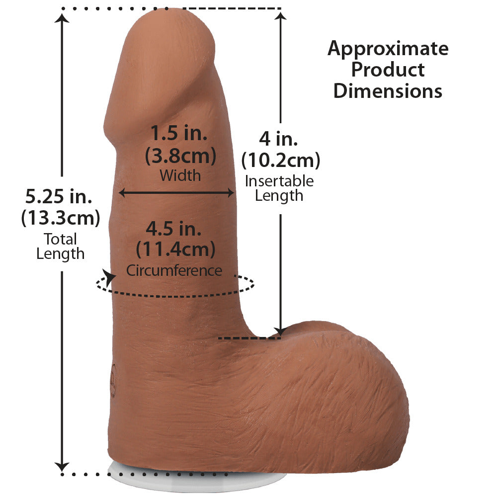 5\" REALISTIC COCK W/ BALLS - ULTRASKYN - CARAMEL