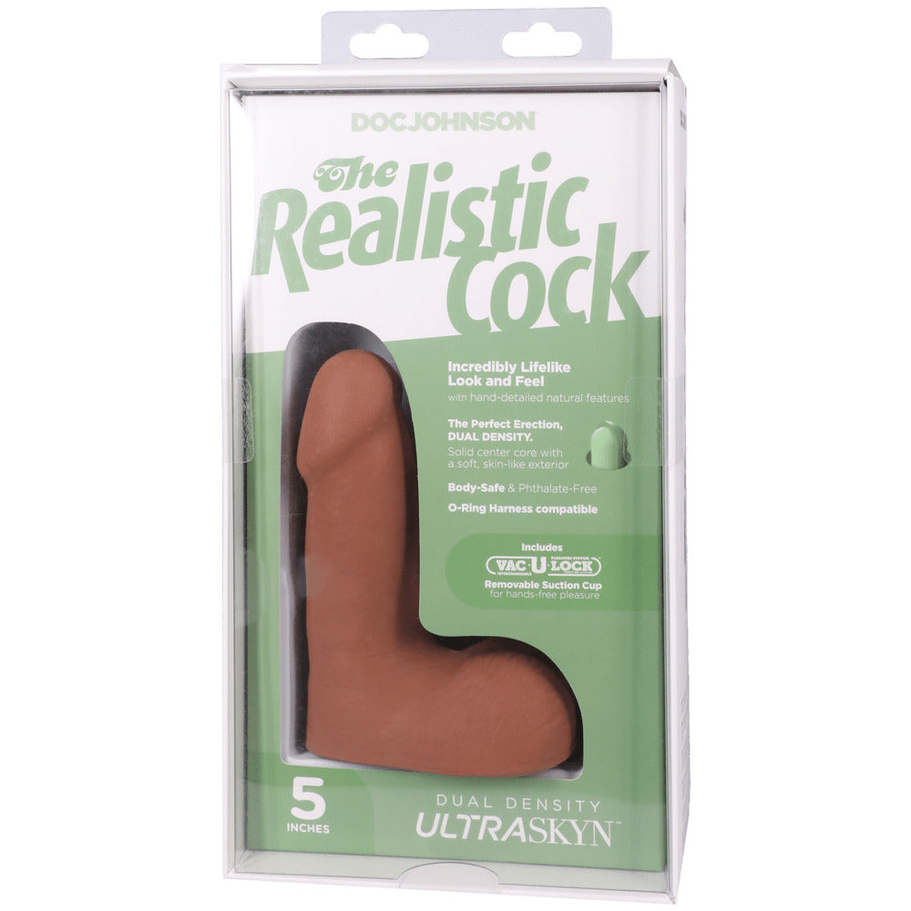5\" REALISTIC COCK W/ BALLS - ULTRASKYN - CARAMEL