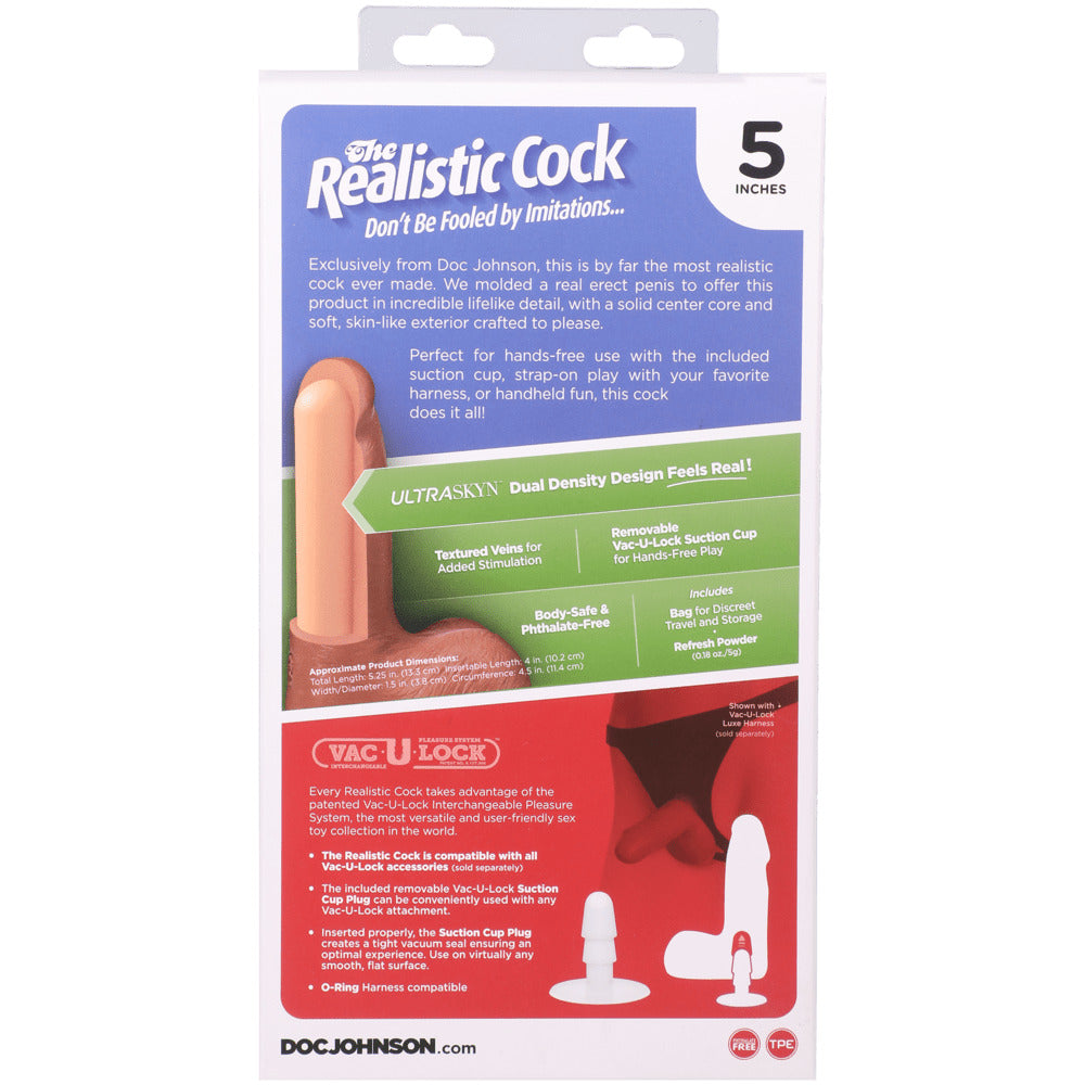 5\" REALISTIC COCK W/ BALLS - ULTRASKYN - CARAMEL