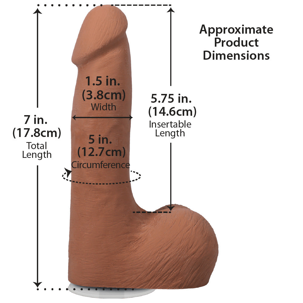 7\" REALISTIC COCK W/ BALLS - ULTRASKYN - CARAMEL