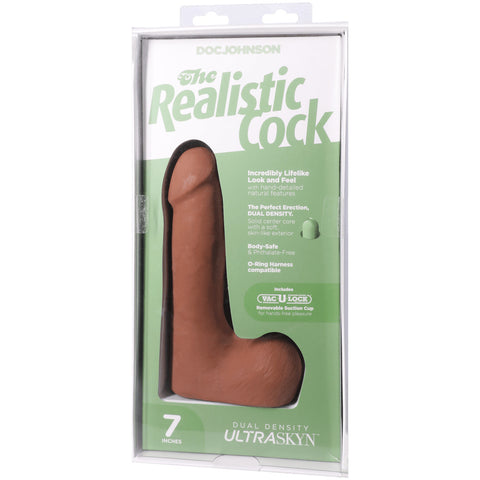 7\" REALISTIC COCK W/ BALLS - ULTRASKYN - CARAMEL