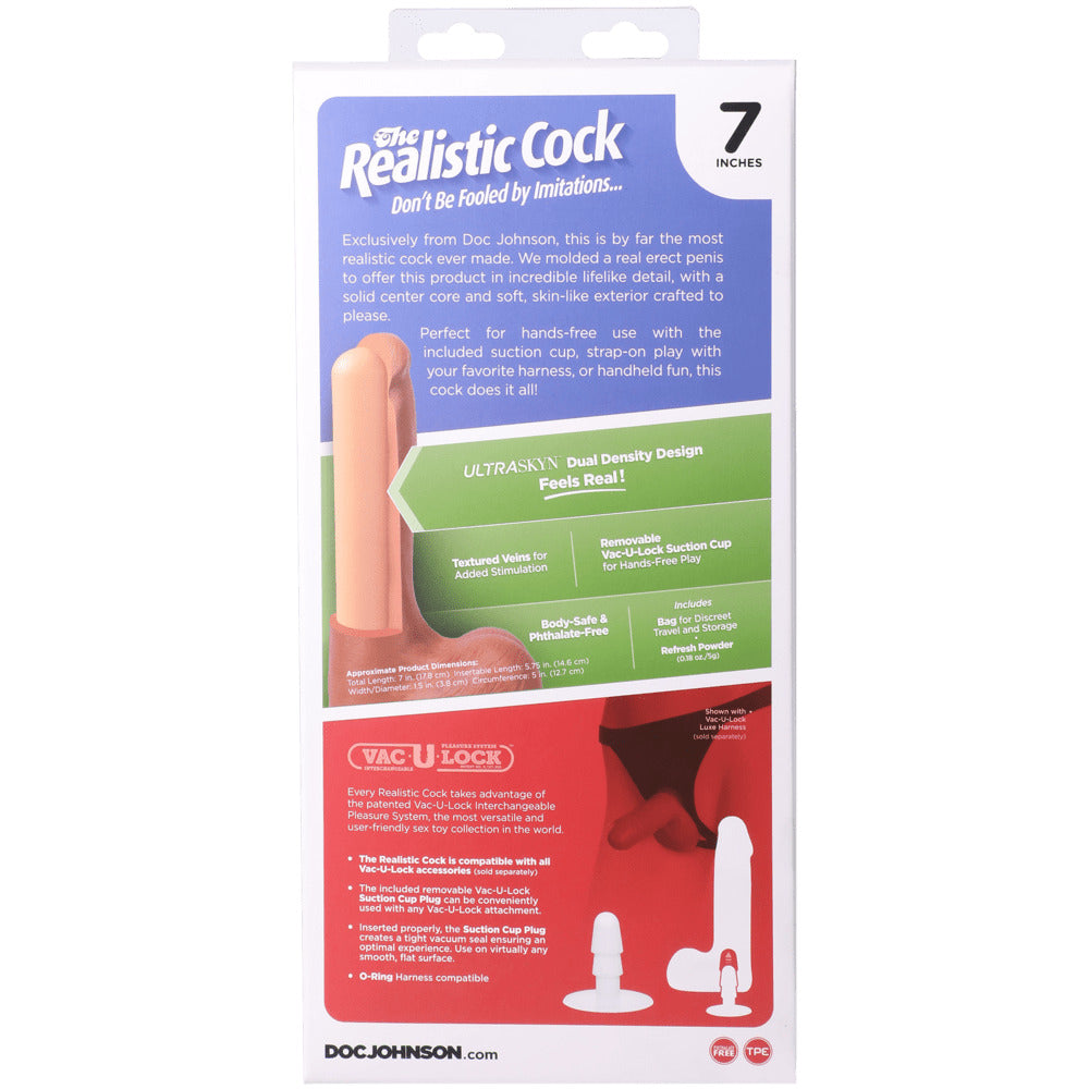 7\" REALISTIC COCK W/ BALLS - ULTRASKYN - CARAMEL