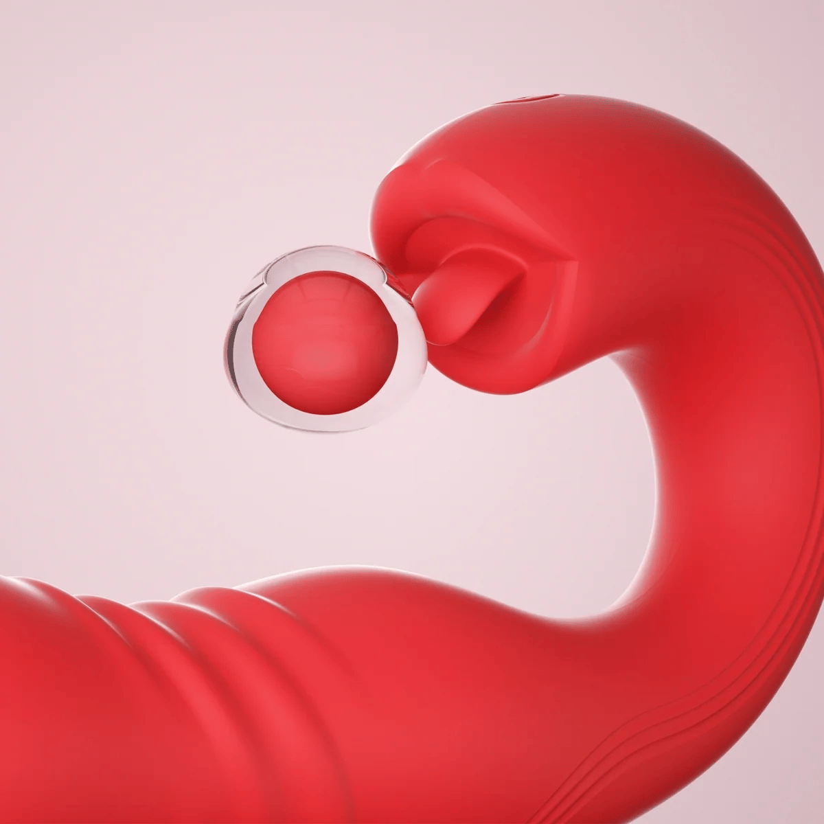 Honey Play Box Joi Thrust 2 App-Controlled Thrusting Rabbit Vibrator animation showing the product's "tongue" flicking