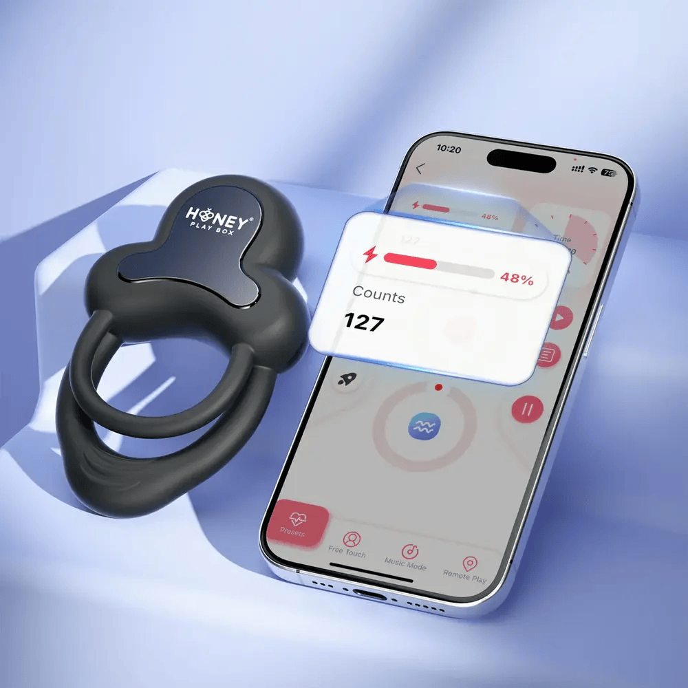 Honey Play Box Anello App-Controlled Vibrating Double Cock Ring Amazing Intimate Essentials Honey Play Box Anello App-Controlled Vibrating Double Cock Ring Amazing Intimate Essentials