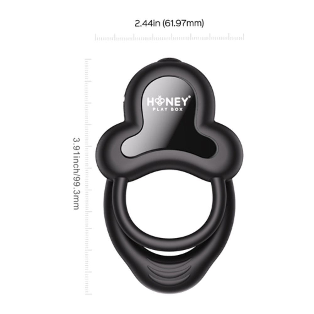 Honey Play Box Anello App-Controlled Vibrating Double Cock Ring product dimensions