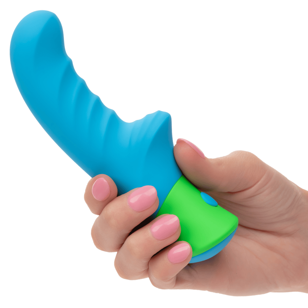 CalExotics Rave Ridged-G G-Spot Vibrator in woman's hand