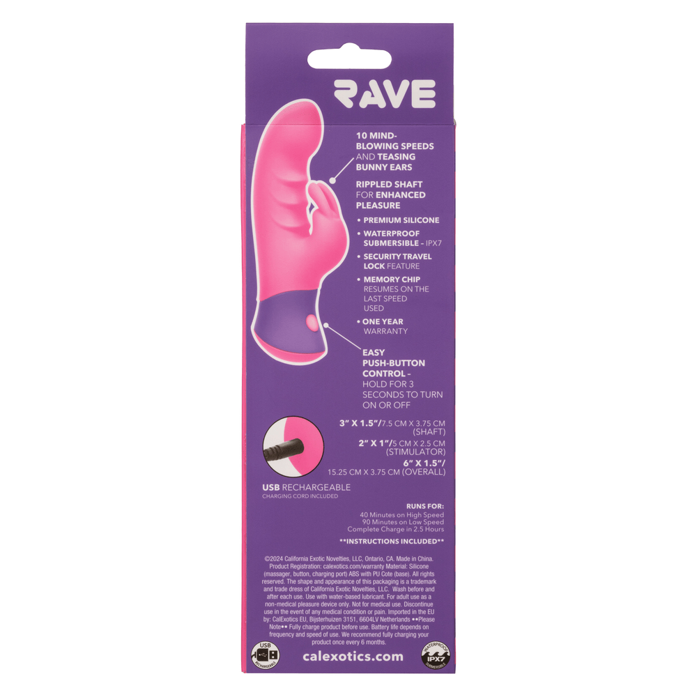 CalExotics Rave Bunny Rabbit Vibrator box – rear view