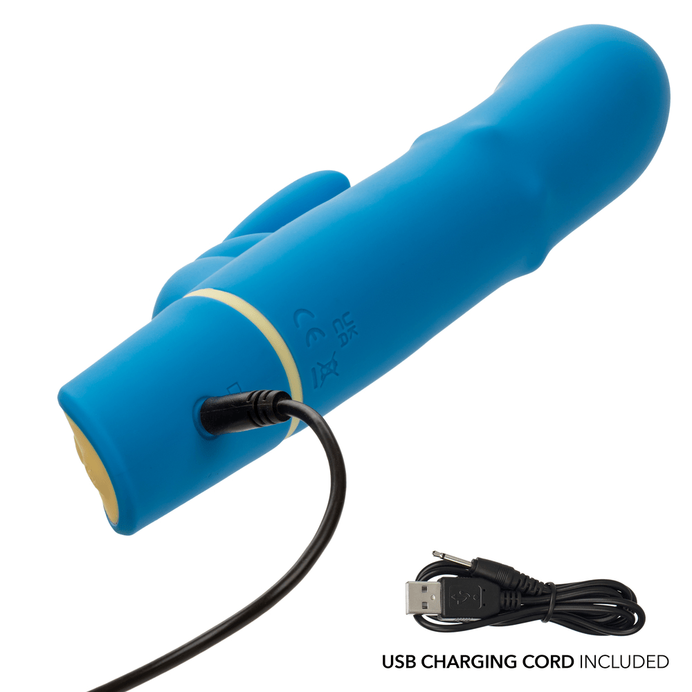 CalExotics Love Bunny Beaded G Bunny Rabbit Vibrator with power cord plugged in
