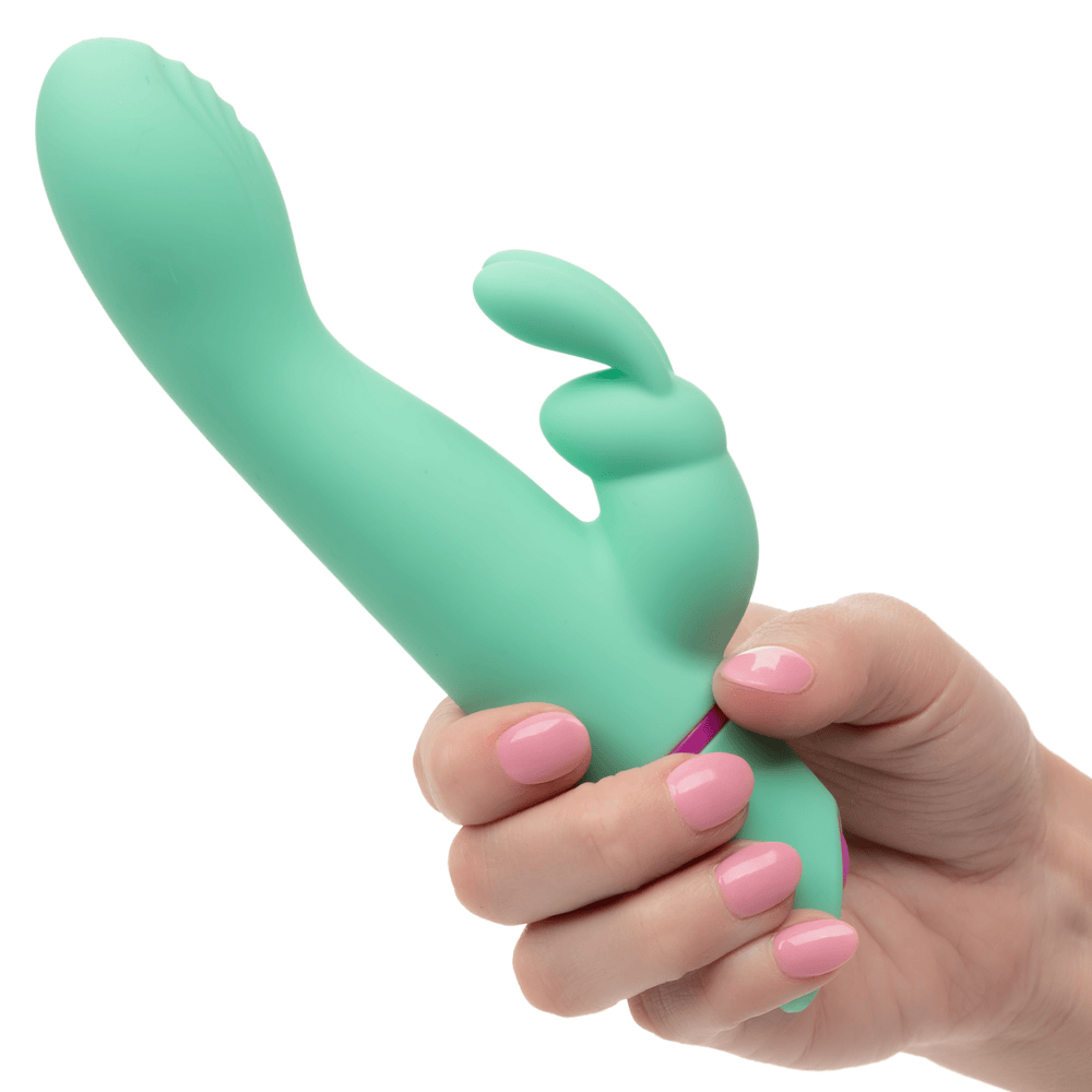 CalExotics Love Bunny Rockin’ G Bunny Rabbit Vibrator in woman's hand