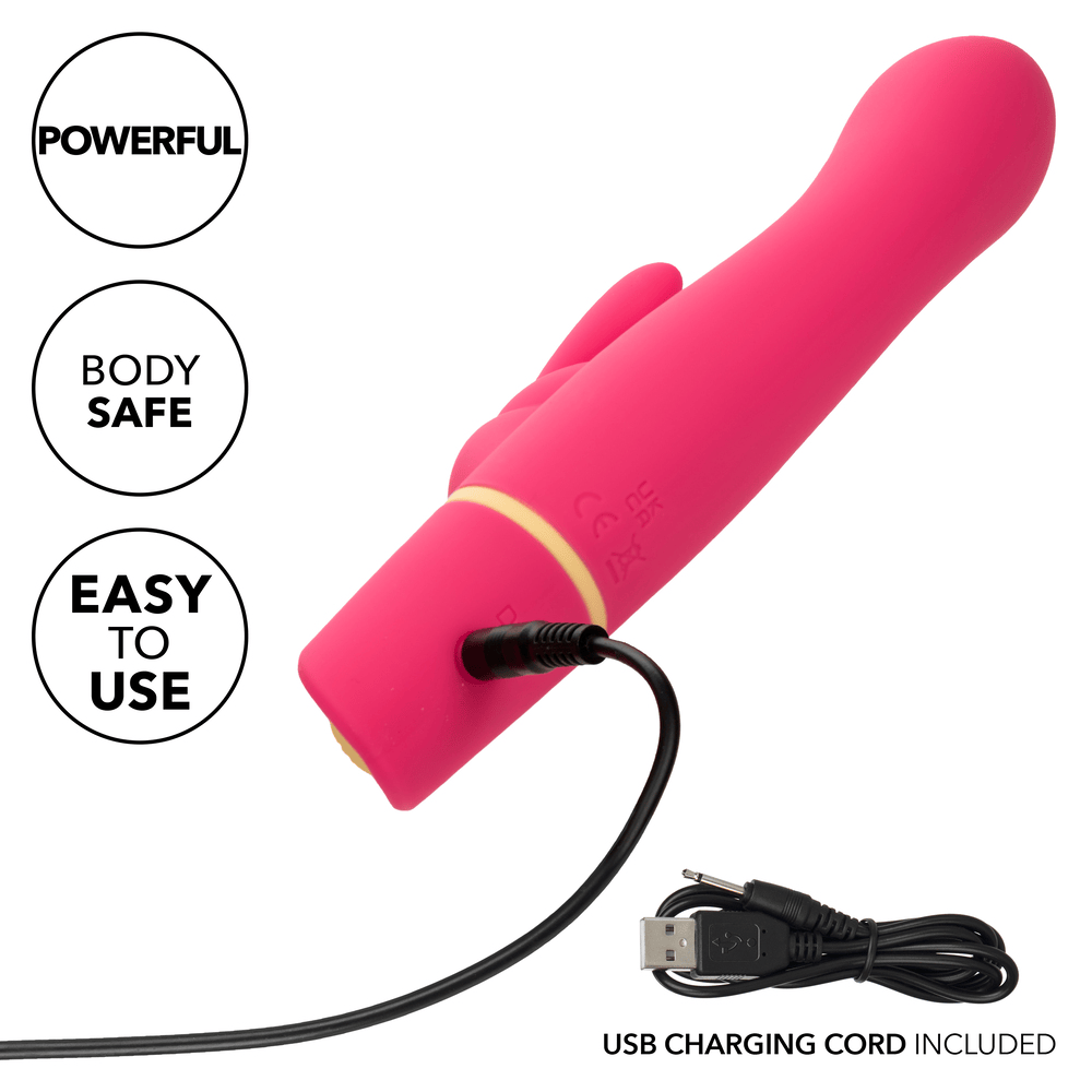 CalExotics Love Bunny Vibrating G Bunny Rabbit Vibrator with power cord plugged in