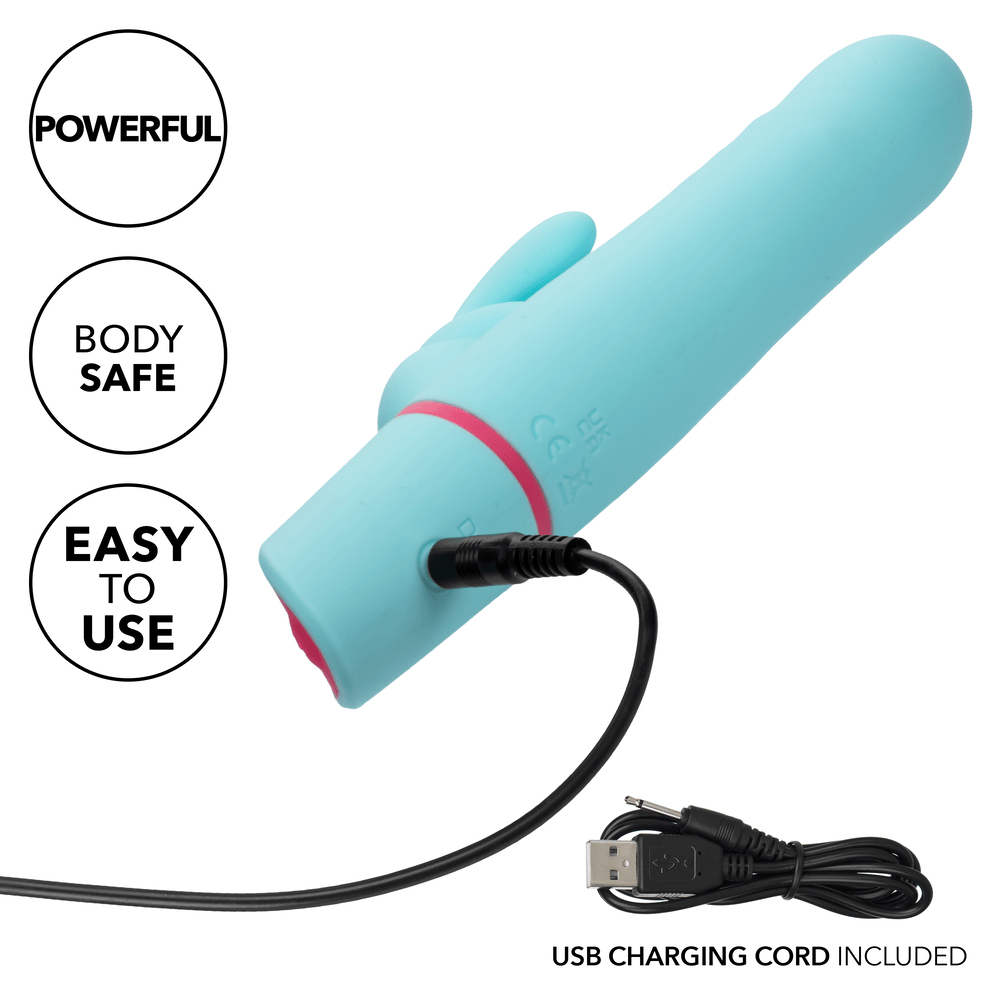 CalExotics Love Bunny Rotating Bunny Rabbit Vibrator with power cord plugged in