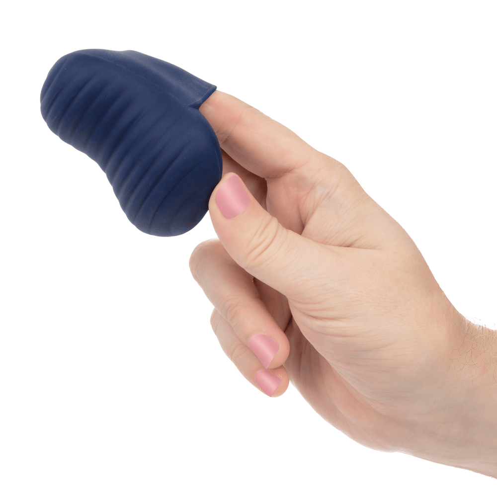 CalExotics Cashmere Dual Finger Massager in woman's hand