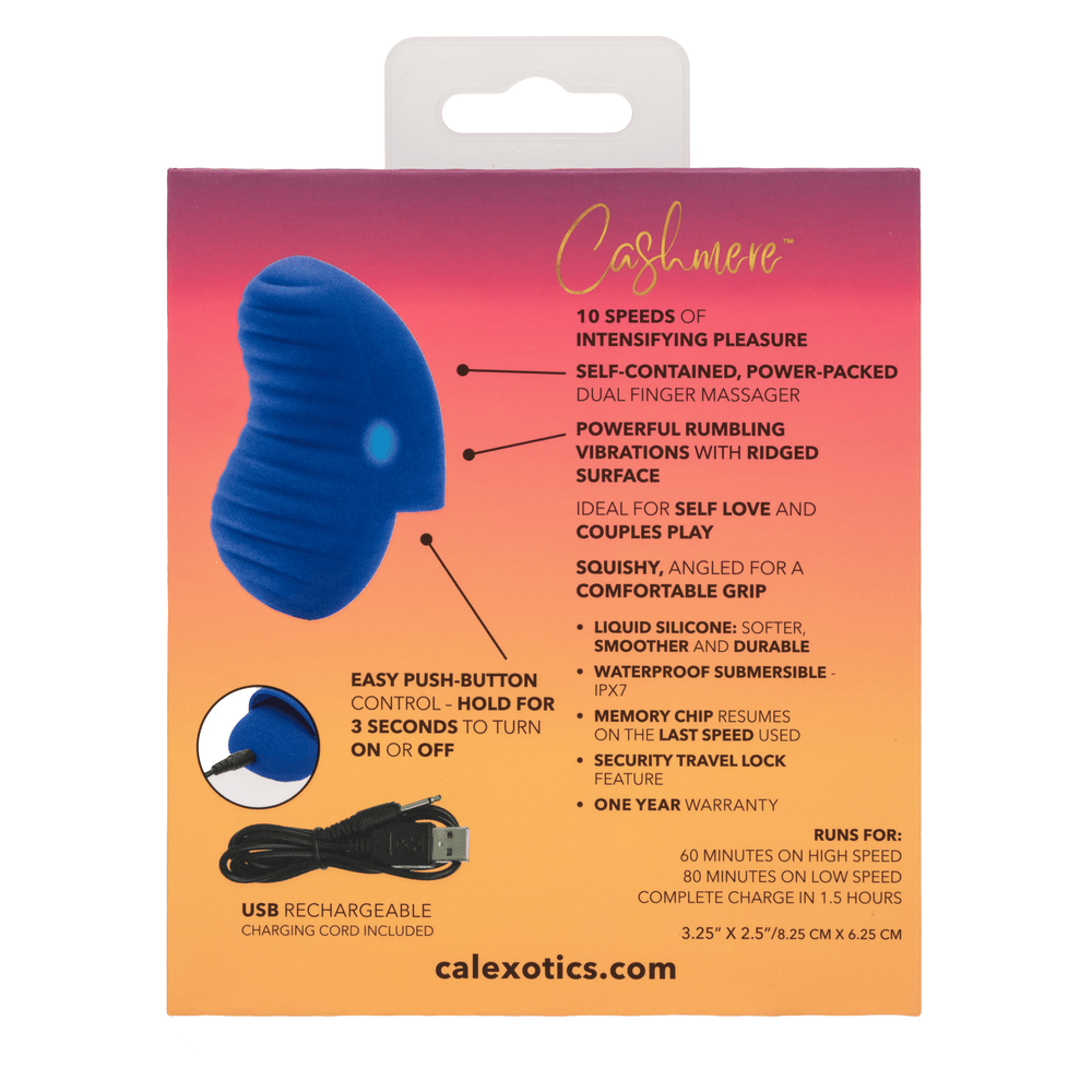 CalExotics Cashmere Dual Finger Massager box – rear view