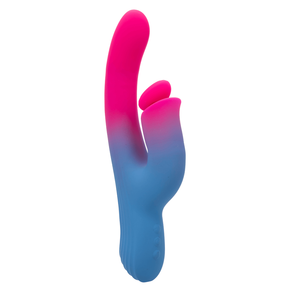 CalExotics Elation Thrusting Dual Stimulator Rabbit Vibrator hero image – product on a white background