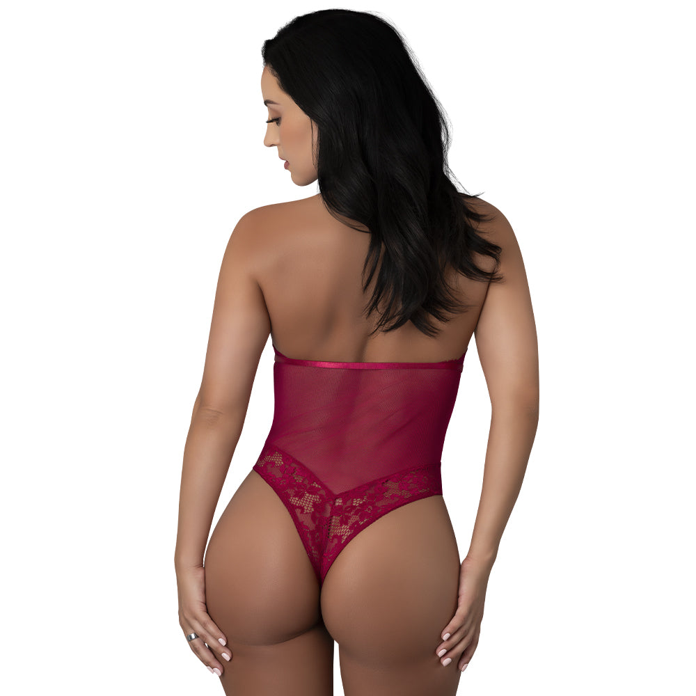 Black Cherry Halter Teddy