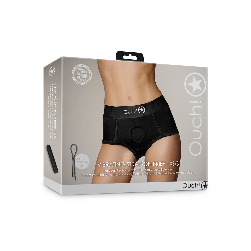 VIBRATING STRAP-ON BRIEF - XS/S