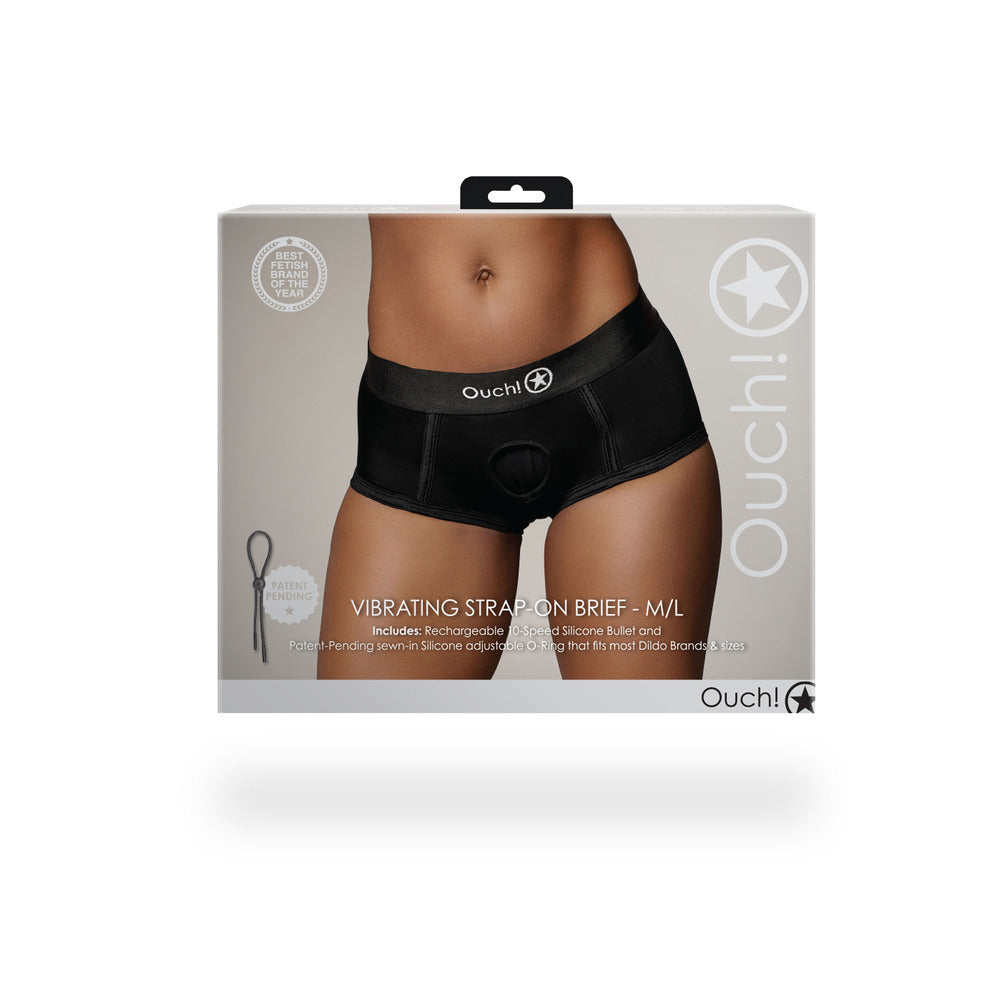 VIBRATING STRAP-ON BRIEF - M/L