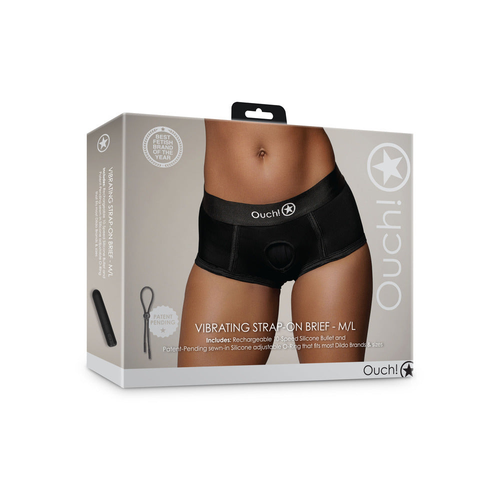 VIBRATING STRAP-ON BRIEF - M/L