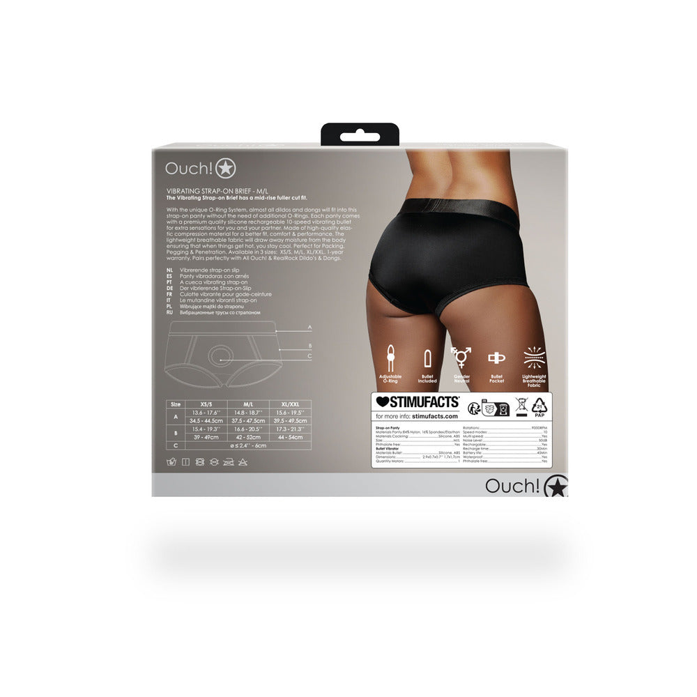 VIBRATING STRAP-ON BRIEF - M/L