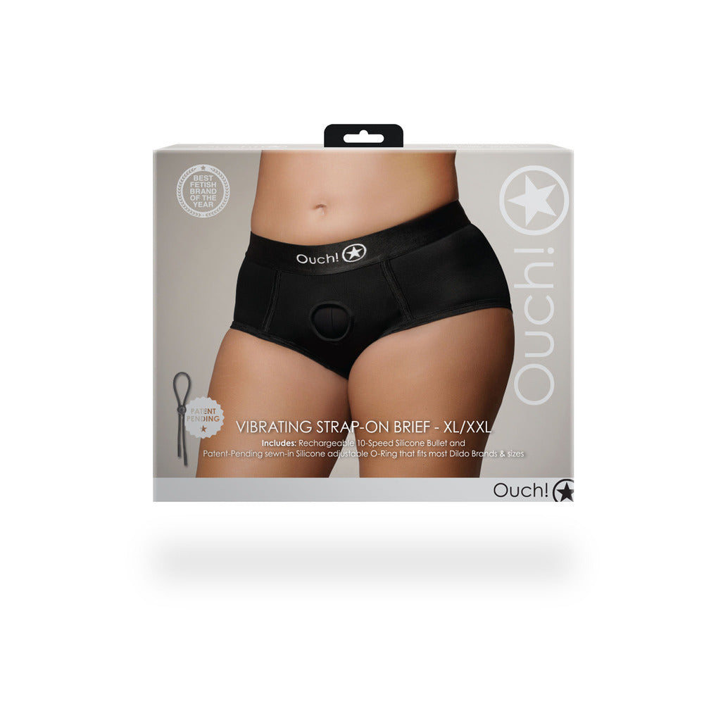 VIBRATING STRAP-ON BRIEF - XL/2X