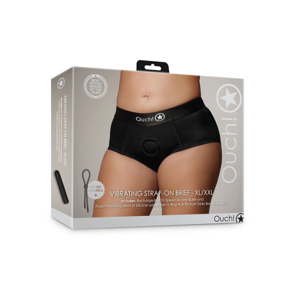 VIBRATING STRAP-ON BRIEF - XL/2X