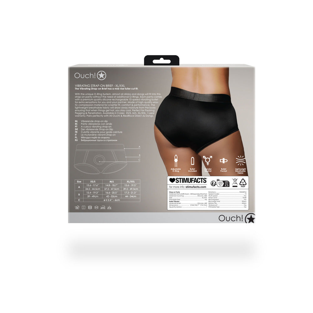 VIBRATING STRAP-ON BRIEF - XL/2X