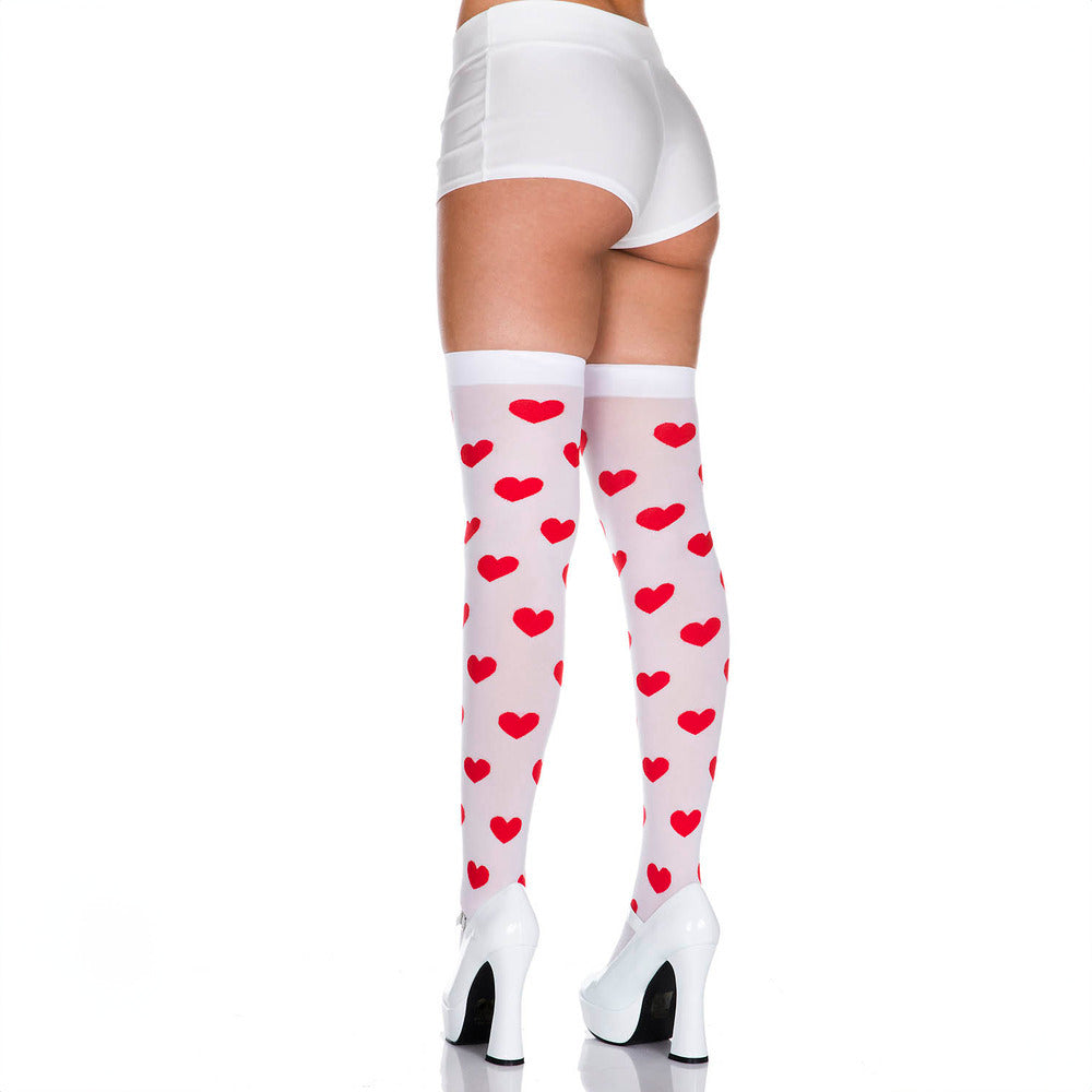 RED HEARTS THIGH-HI - O/S