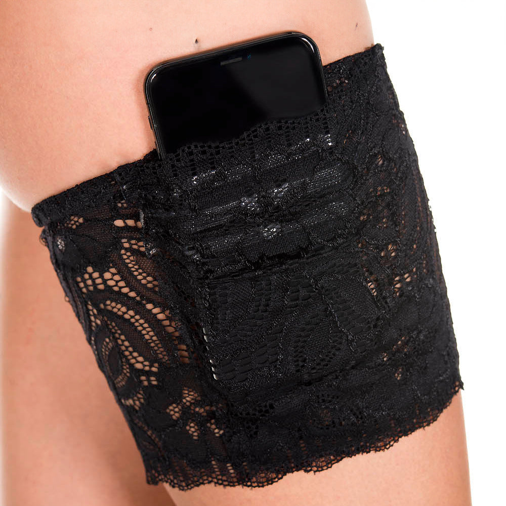 LACE GARTER W/ POCKET - O/S