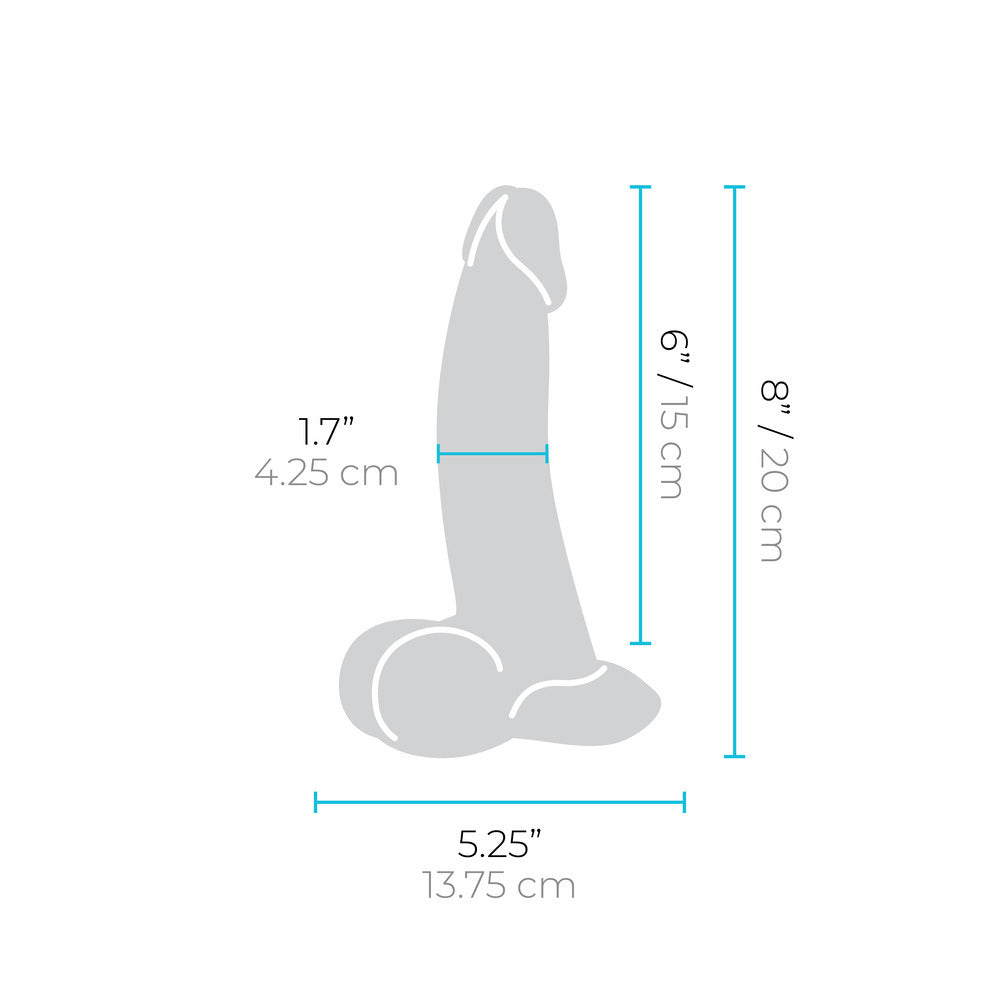 SLIPSKIN SILICONE DILDO 8\" CURVED - CREAM