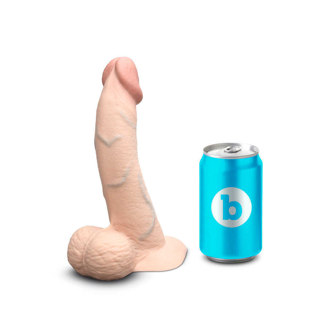 SLIPSKIN SILICONE DILDO 8\" CURVED - CREAM