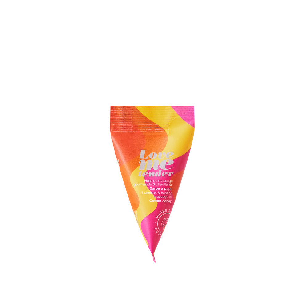 LOVE ME TENDER WARMING + FLAVORED MASSAGE OIL FOIL - COTTON CANDY