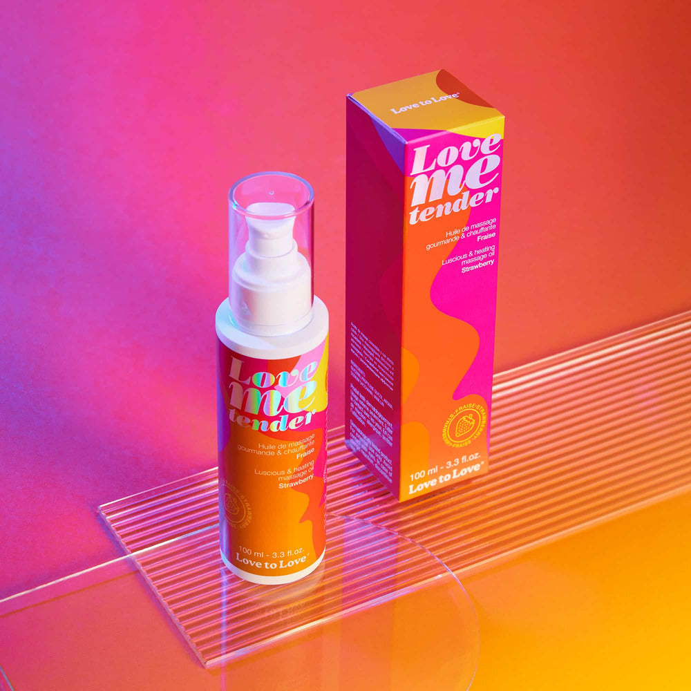 LOVE ME TENDER WARMING + FLAVORED MASSAGE OIL - STRAWBERRY