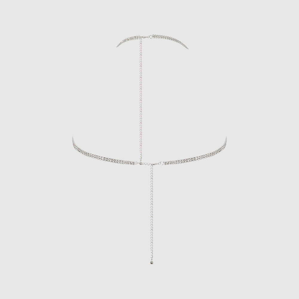 RHINESTONE DRAPED HALTER BRALETTE