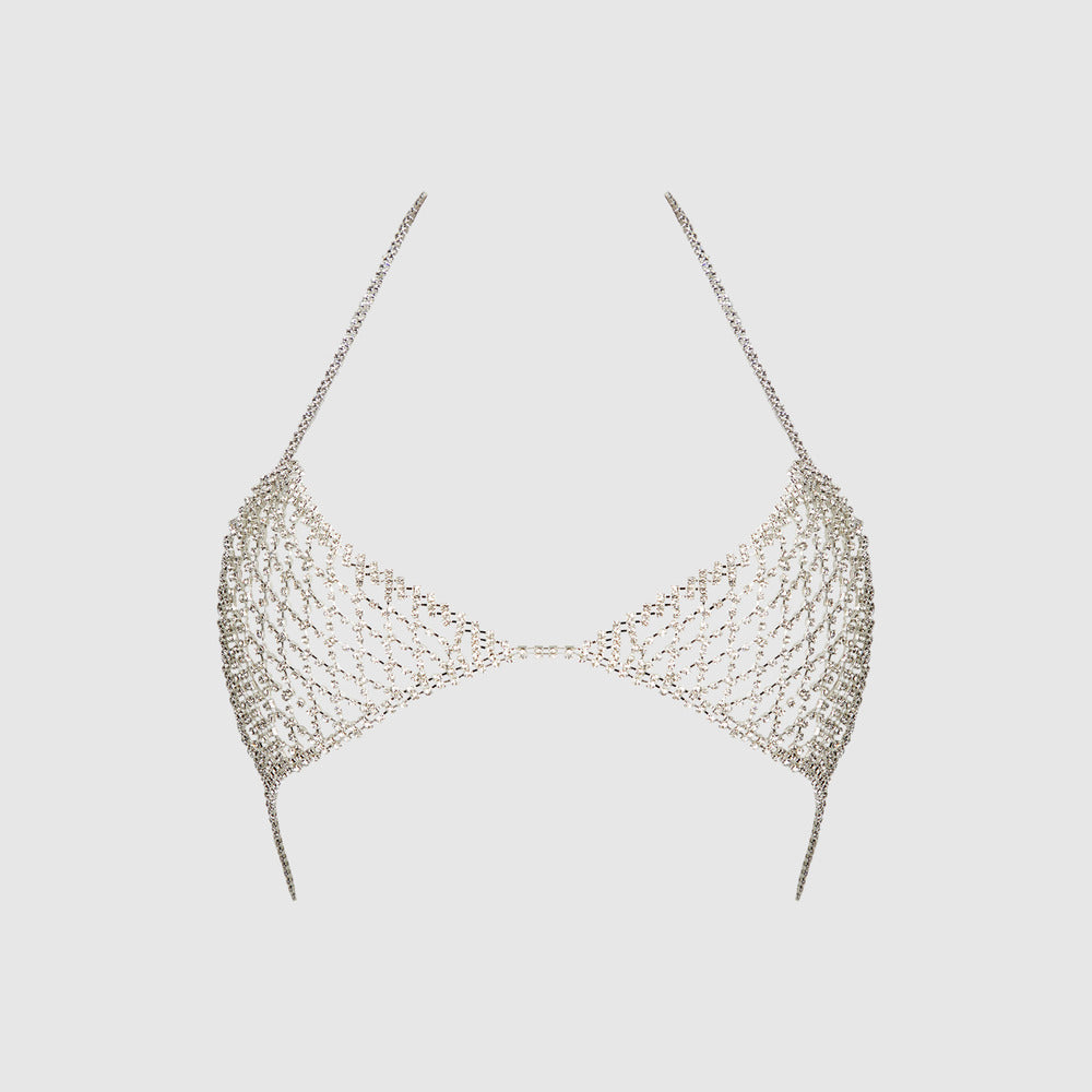 CHAINMAIL RHINESTONE BRA