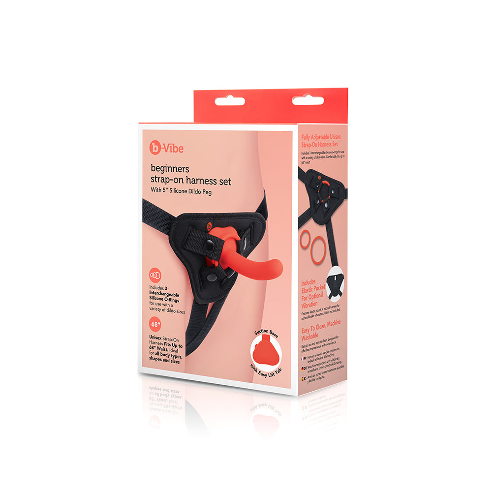 BEGINNERS STRAP-ON HARNESS SET W/ 5\" SILICONE DILDO