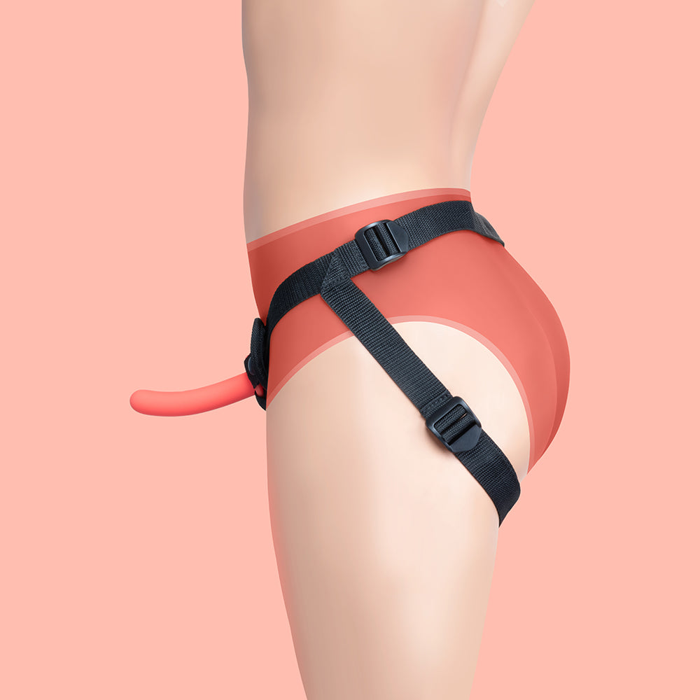 BEGINNERS STRAP-ON HARNESS SET W/ 5\" SILICONE DILDO