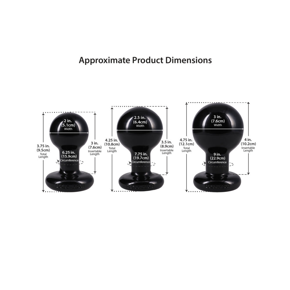 THE CLASSIC ROUND BUTT PLUG - 3 PIECE SET