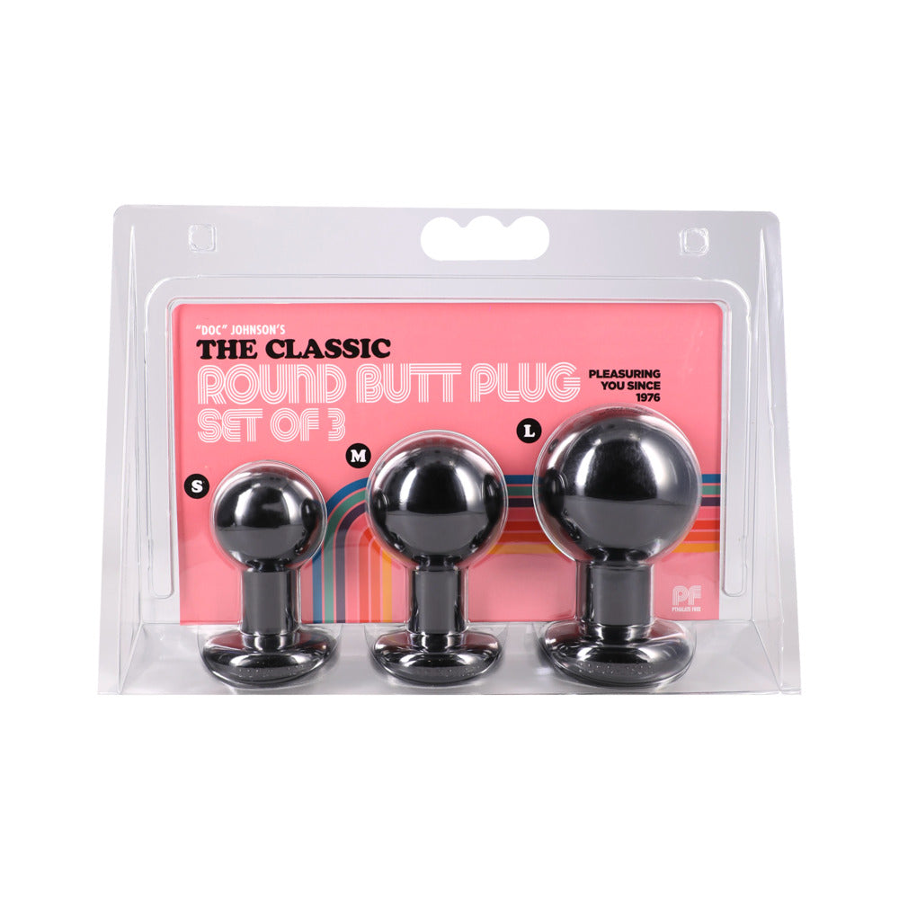 THE CLASSIC ROUND BUTT PLUG - 3 PIECE SET