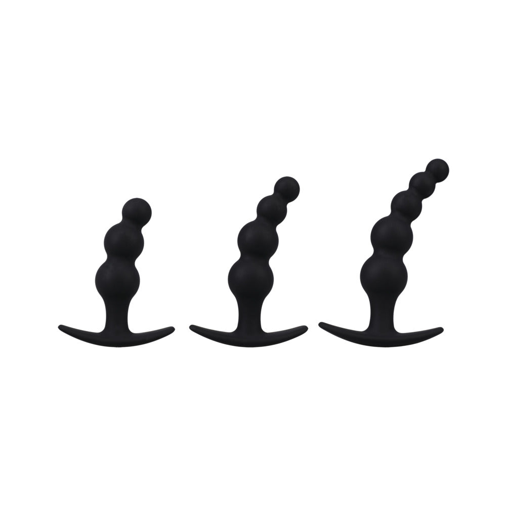 NAUGHTY BEADED TRAINER SET - BLACK