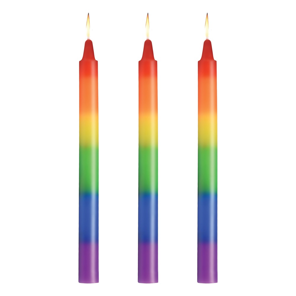 PRIDE CANDLES RAINBOW DRIP CANDLE SET OF 3