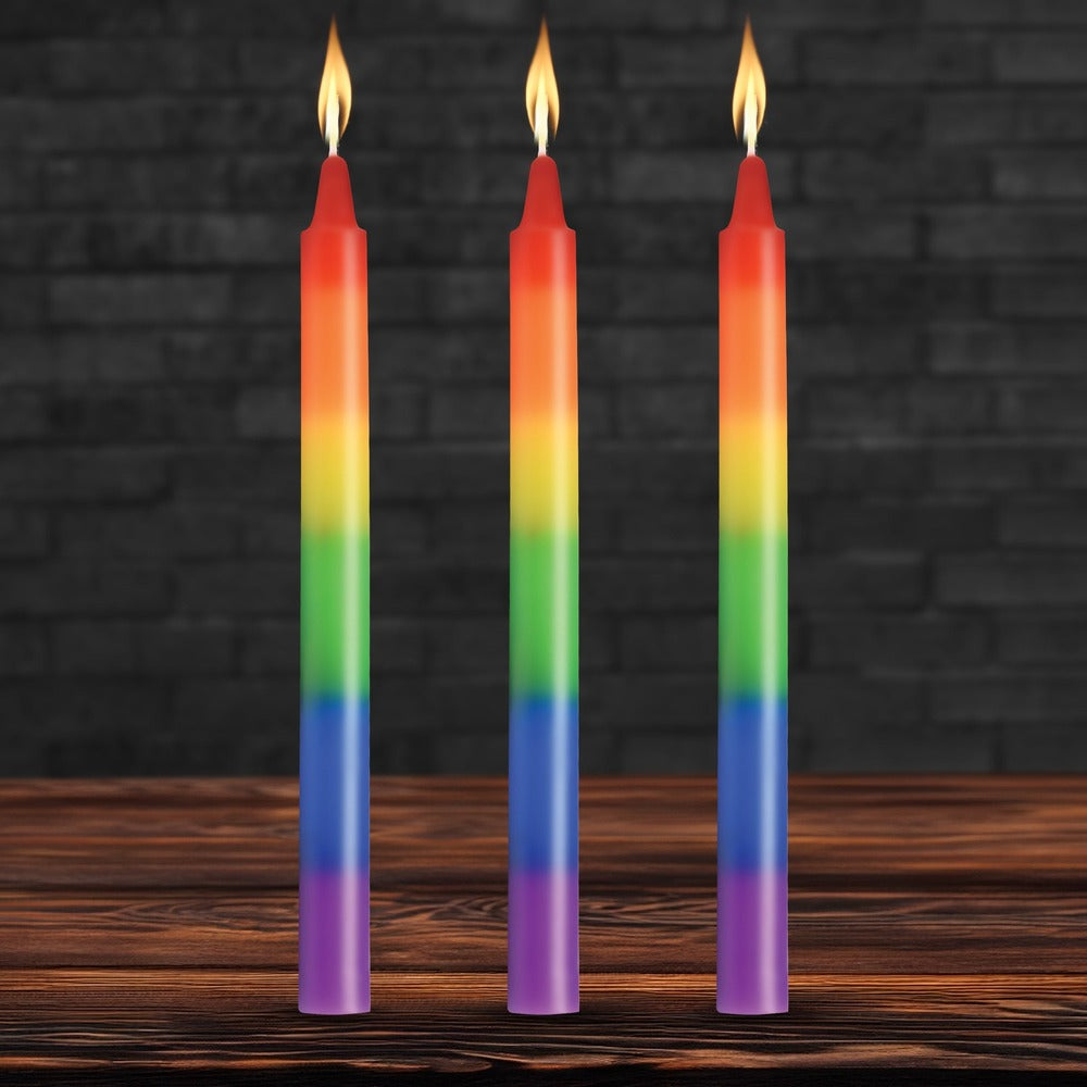PRIDE CANDLES RAINBOW DRIP CANDLE SET OF 3