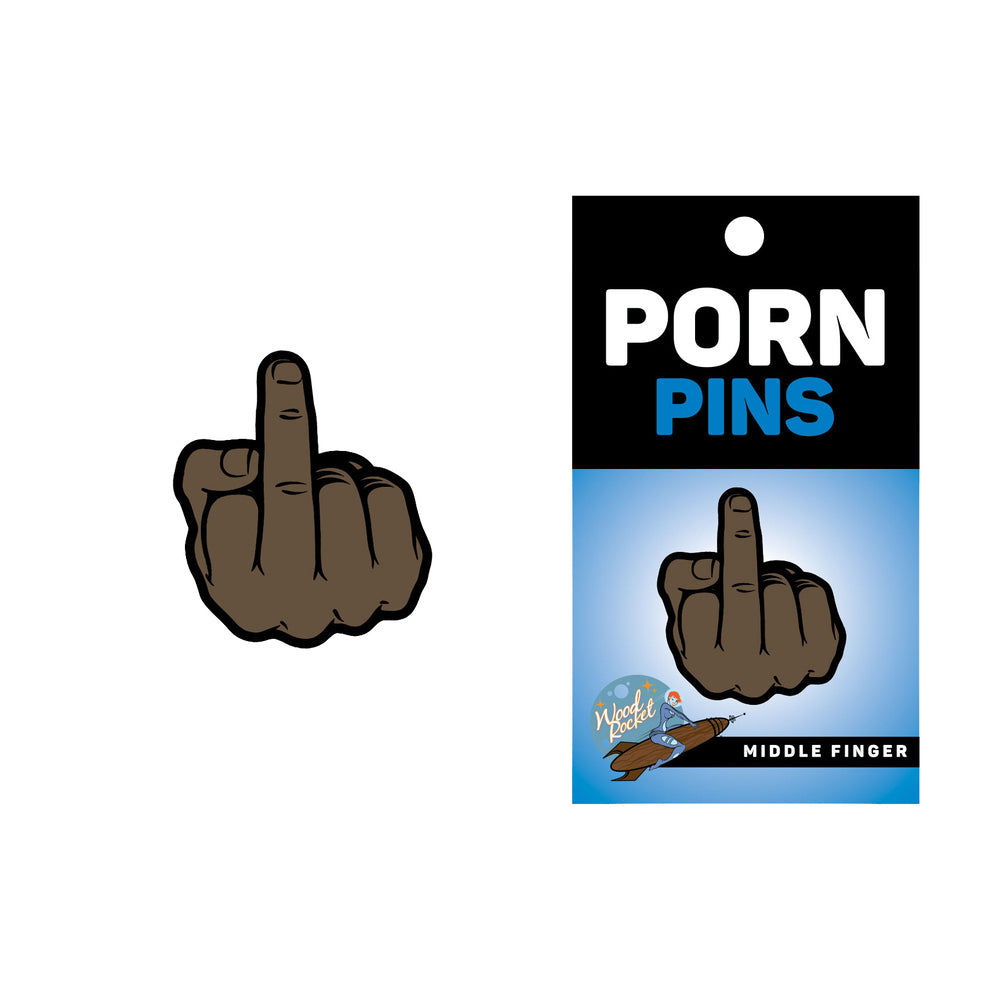 MIDDLE FINGER PIN: BROWN