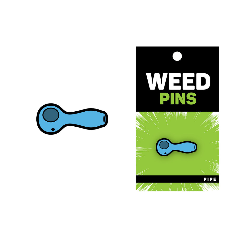 WEED PIPE PIN: BLUE