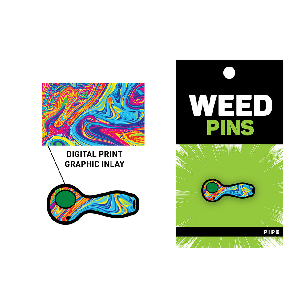 WEED PIPE PIN: SWIRLED COLOR