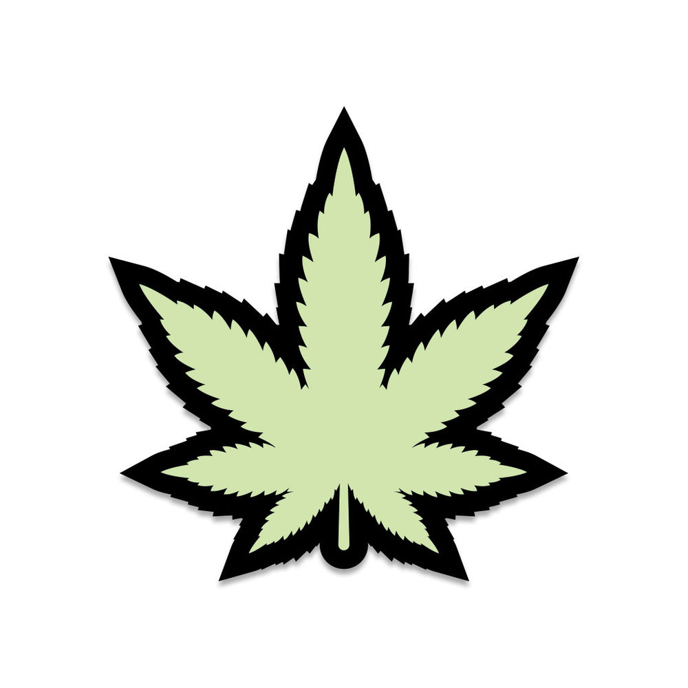 MARIJUANA LEAF PIN: GLOW-IN-THE-DARK