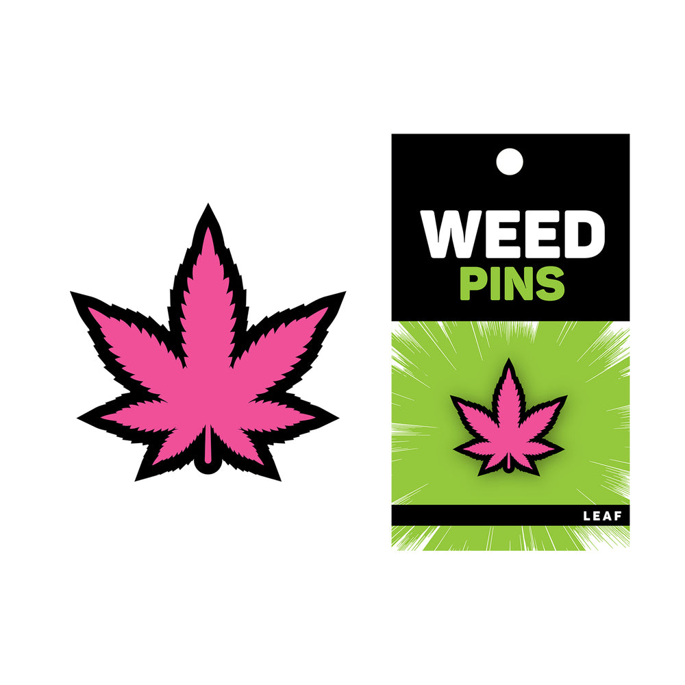 MARIJUANA LEAF PIN: PINK