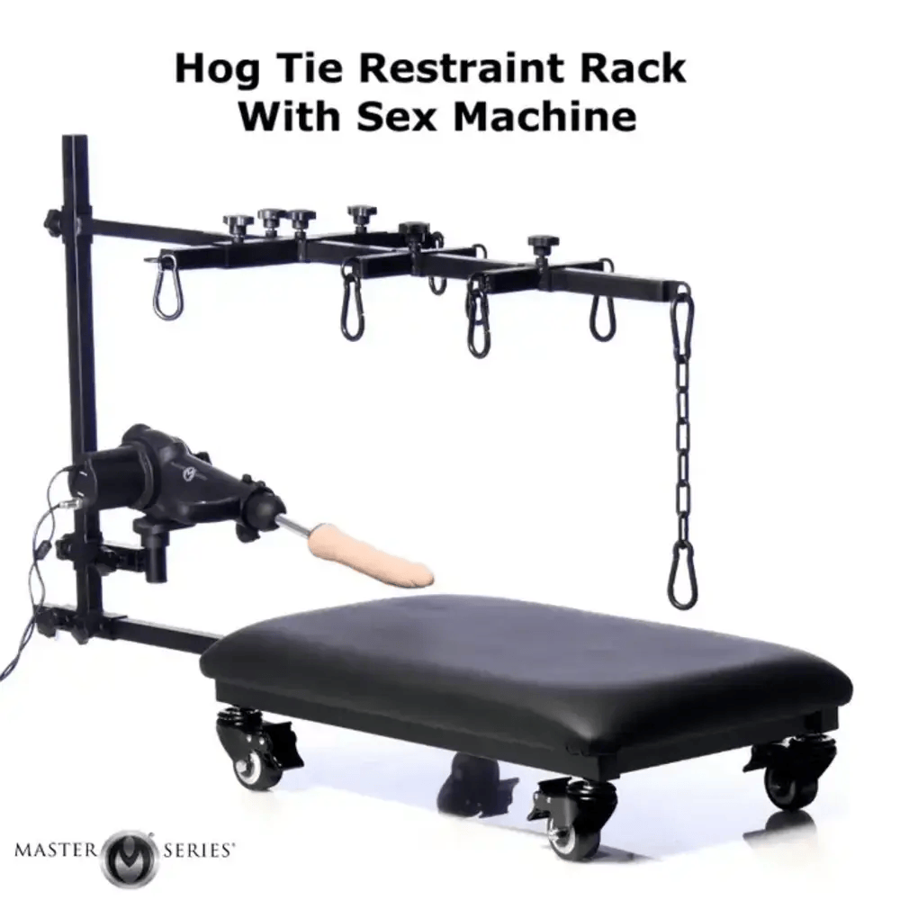 HOG TIE RESTRAINT RACK WITH SEX MACHINE