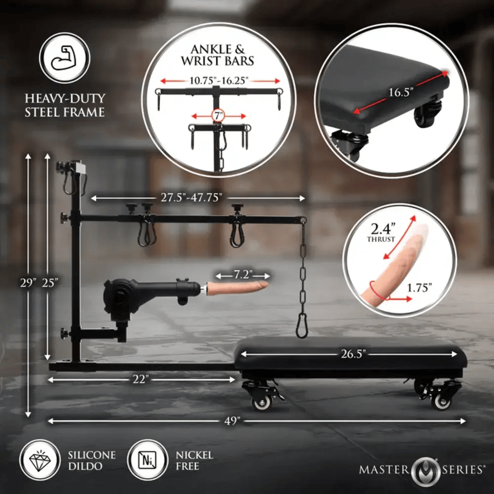 HOG TIE RESTRAINT RACK WITH SEX MACHINE