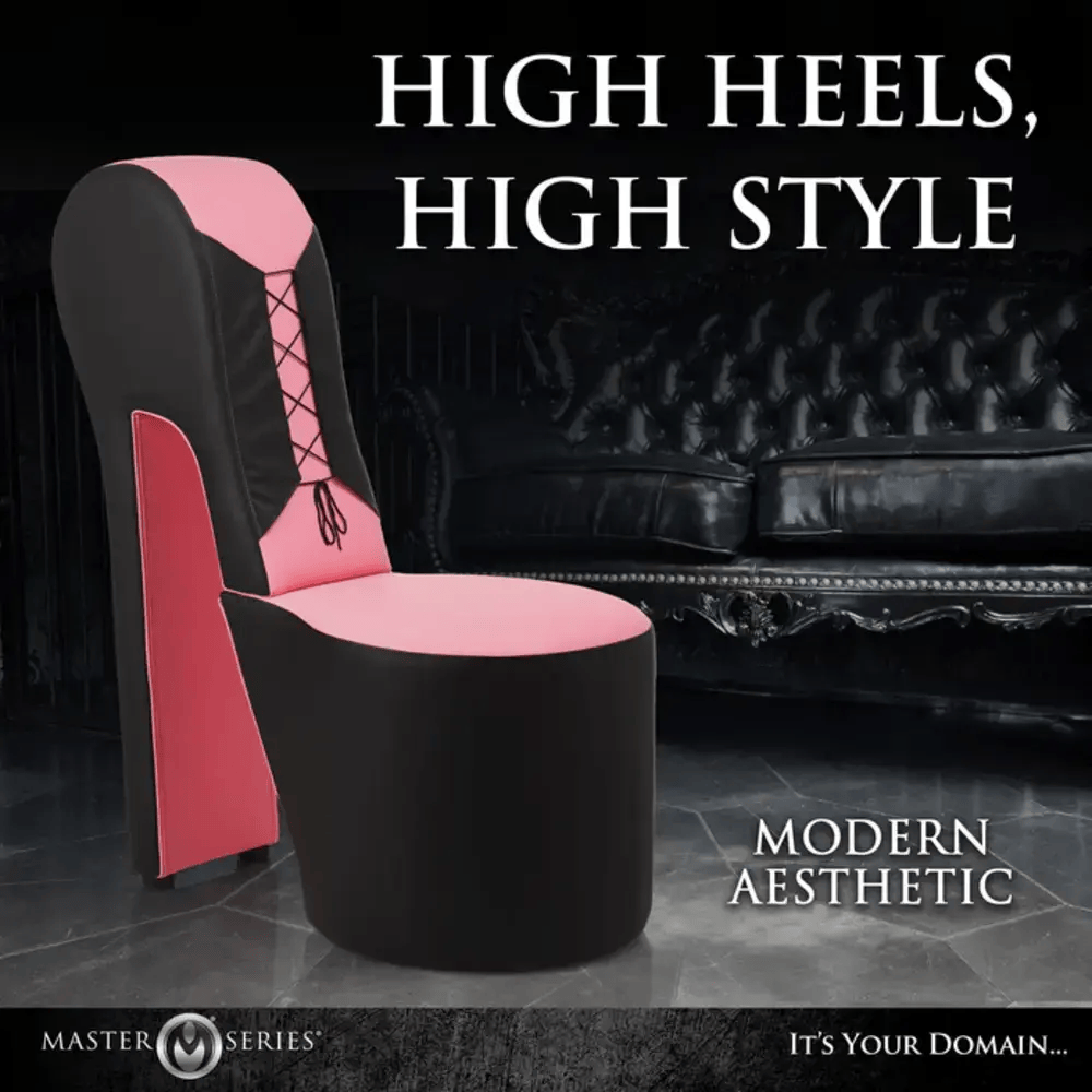 STILETTO SEX CHAIR - BLACK/PINK