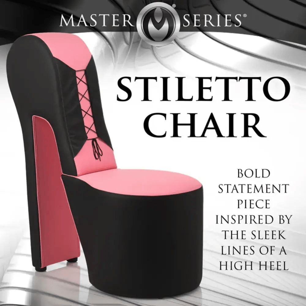 STILETTO SEX CHAIR - BLACK/PINK
